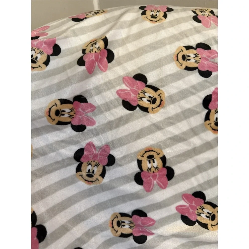BLANKET PLUSH - DISNEY GIRLS - MINNIE GRAY STRIPED - BABY TODDLER 31